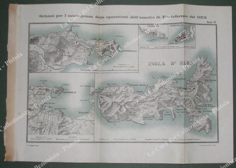 ISOLA D&#39;ELBA &quot;SCHIZZI PER L&#39;INTELLIGENZA DELLE OPERAZIONI DELL&#39;ASSEDIO DI PORTEFARRAIO …