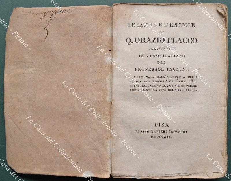 LE SATIRE E L‚ÄôEPISTOLE DI Q. ORAZIO FLACCO TRASPORTATE IN …