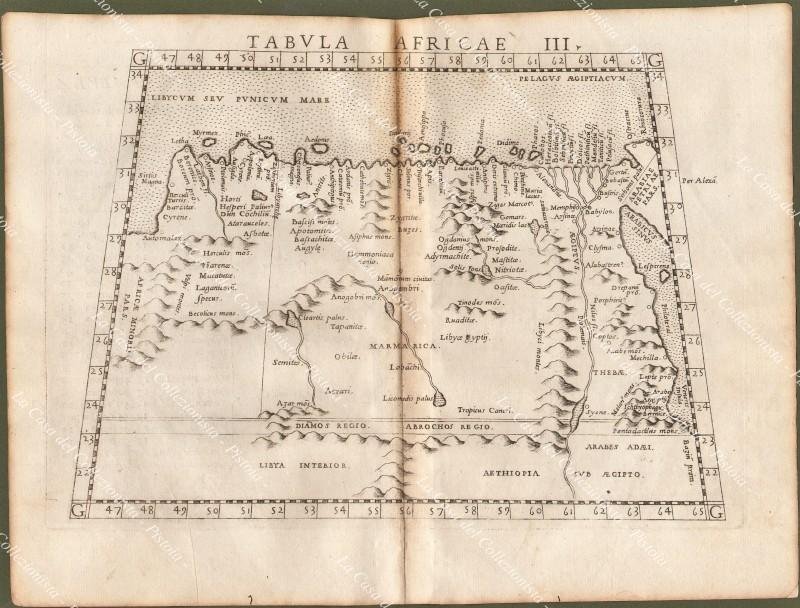 LIBIA EGITTO LIBYA EGYPT ‚ÄúGEOGRAPHIA CL. TOLEMAEI ALEXANDRINI&quot;. Valgrisi,1562