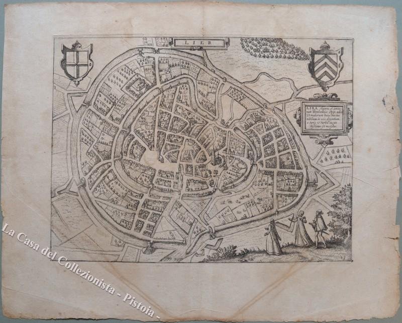 LIER, Belgique, Belgio. Veduta della citt√†. Anno 1612.