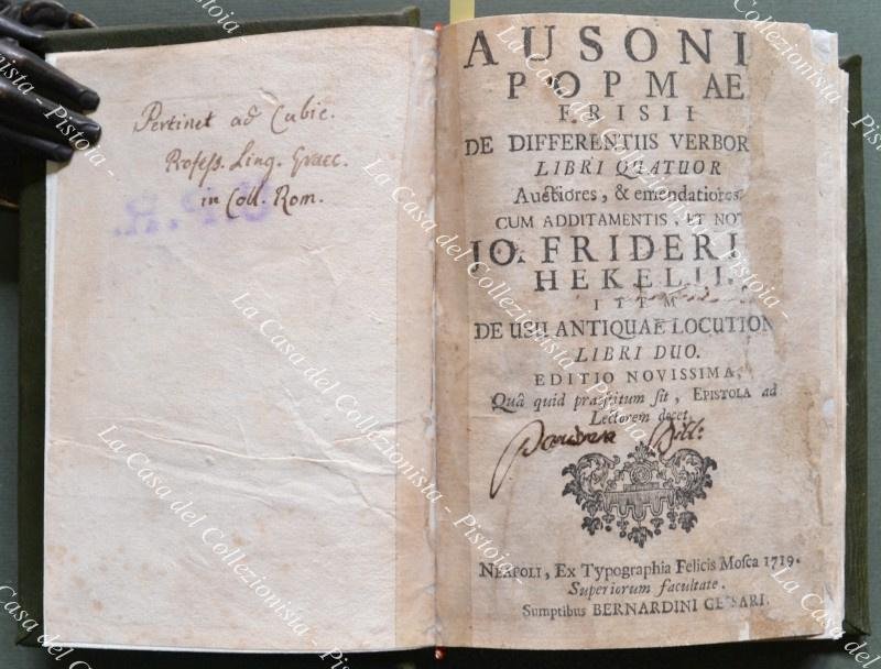 LINGUA LATINA, anno 1719. AUSONIUS VON POPMAE FRISII DE DIFFERENTIIS …