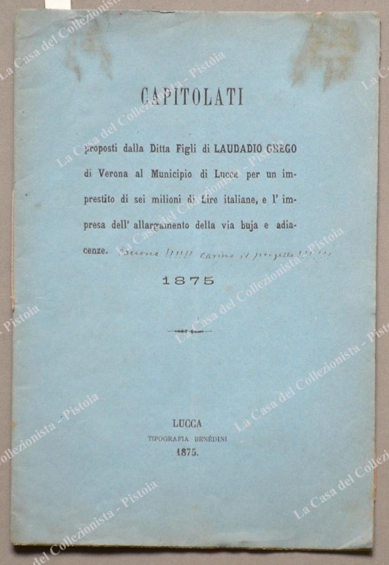 LUCCA. CAPITOLATI proposti dalla Ditta figli di LAUDADIO GREGO di …