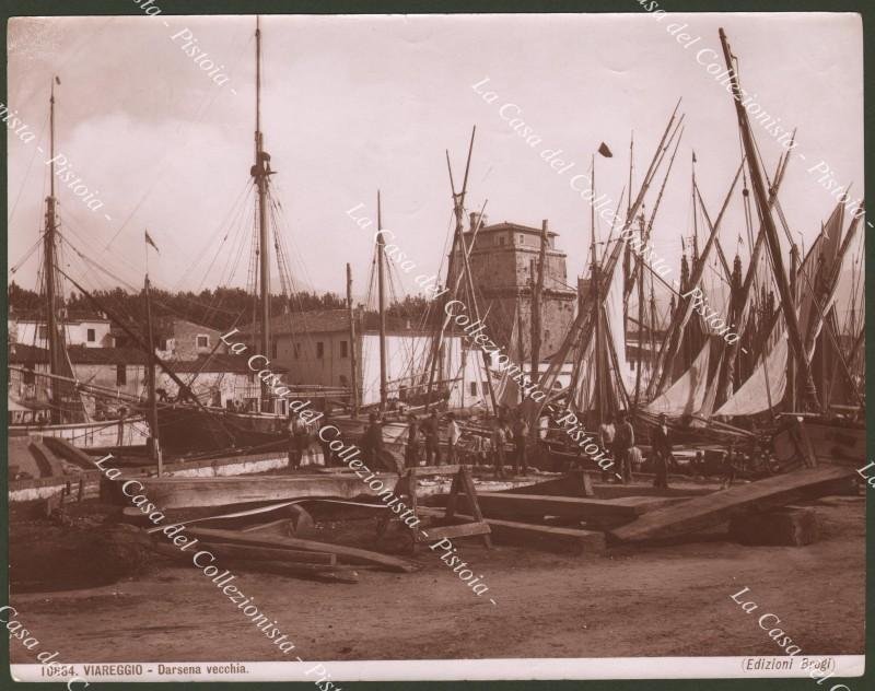 Lucca, VIAREGGIO. Darsena Vecchia. Fotografia originale, circa 1920.