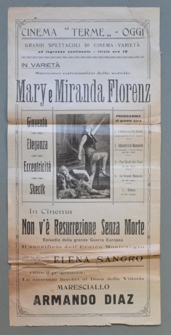 MACERATA. CINEMA TERME. Volantino originale pubblicitario, (circa 1930)