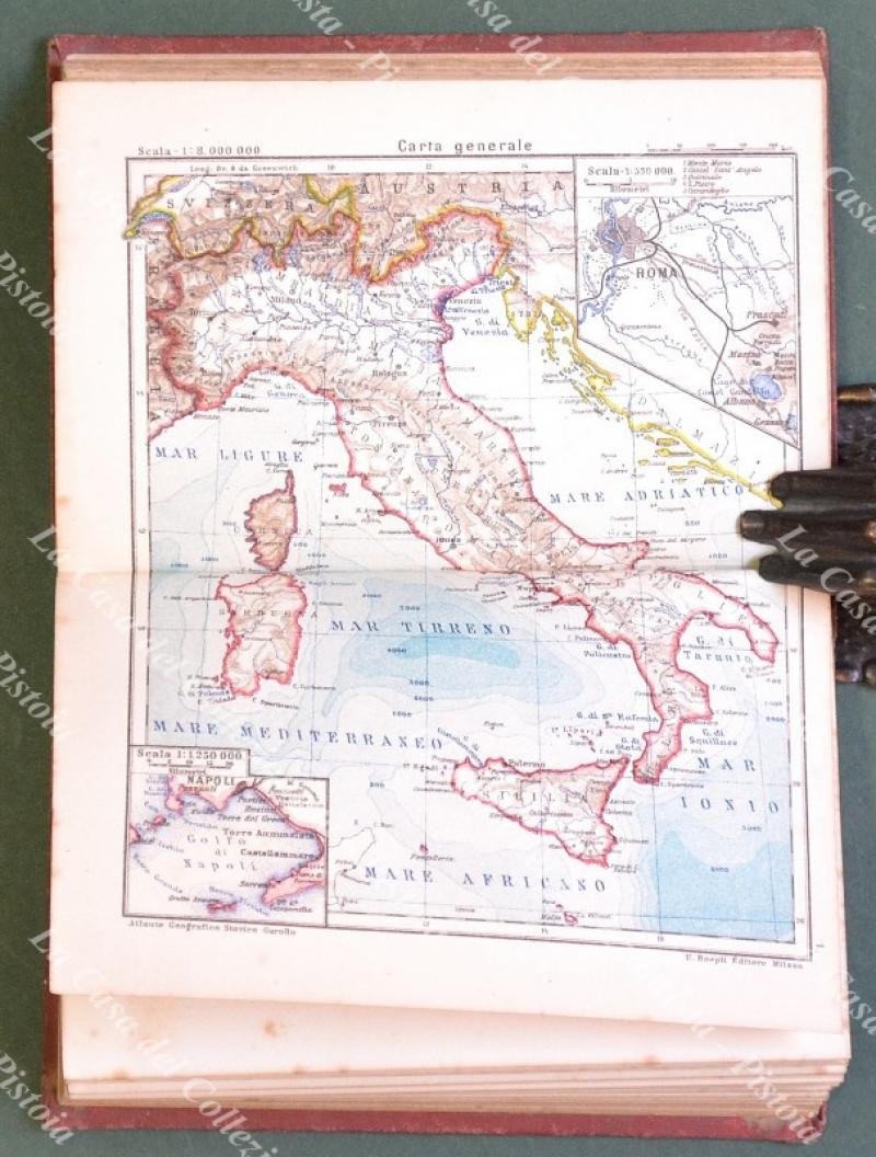 (Manuale Hoepli) GAROLLO G. ATLANTE GEOGRAFICO STORICO DELL‚ÄôITALIA in 24 …