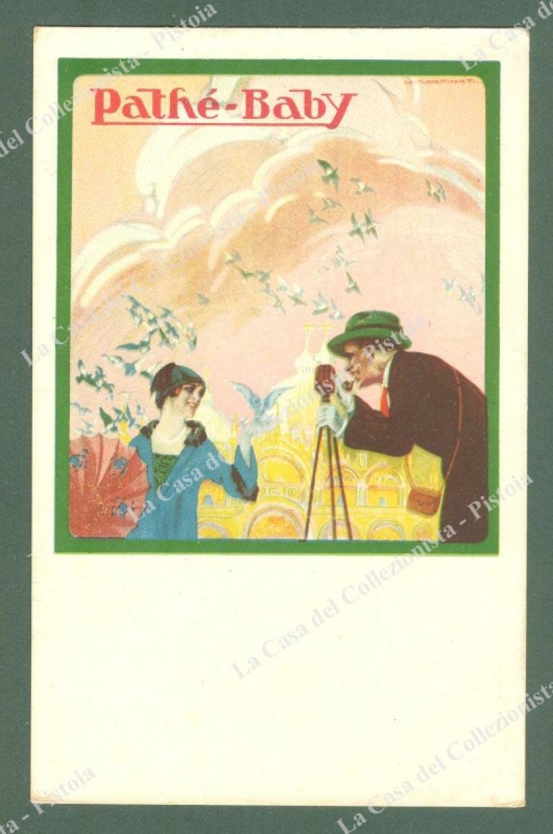 MARTINATI. Apparecchi cinematografici PATHE'-BABY. Cartolina d'epoca non viaggiata, circa 1930.