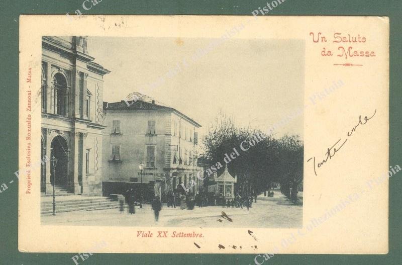 MASSA. Viale XX Settembre. Cartolina d'epoca viaggiata nel 1900