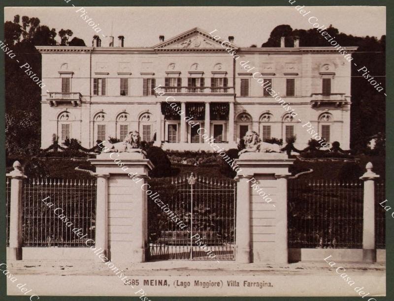 MEINA, Lago Maggiore. Villa Ferragina. Fotografia originale all'albumina, circa 1880