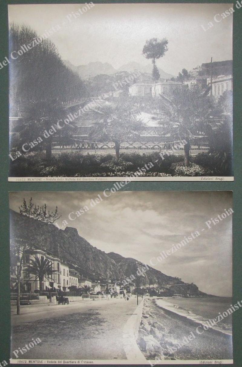 MENTONE. 2 foto originali Brogi, circa 1920.