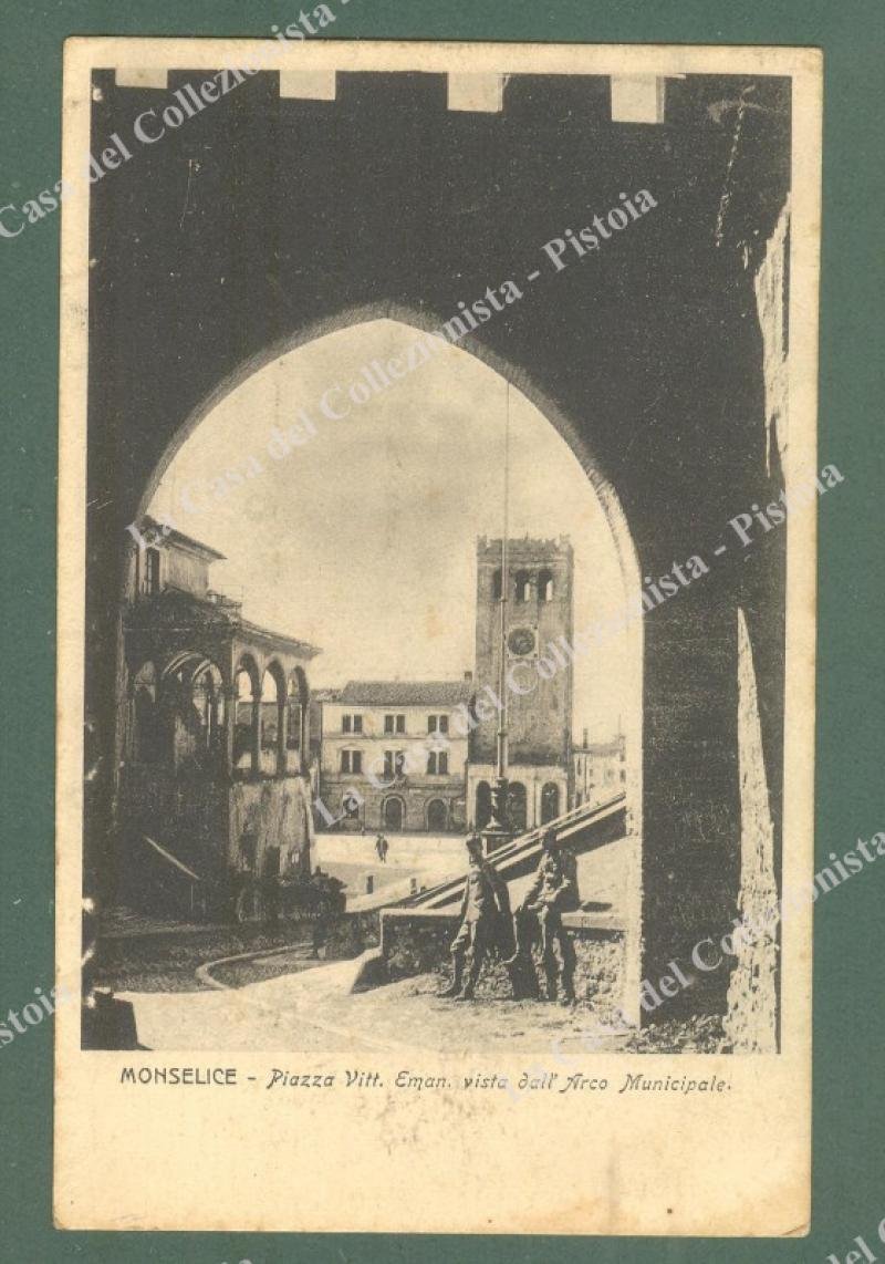 MONSELICE, Padova. Piazza V.Emanuele. Cartolina d&#39;epoca viaggiata nel 1921