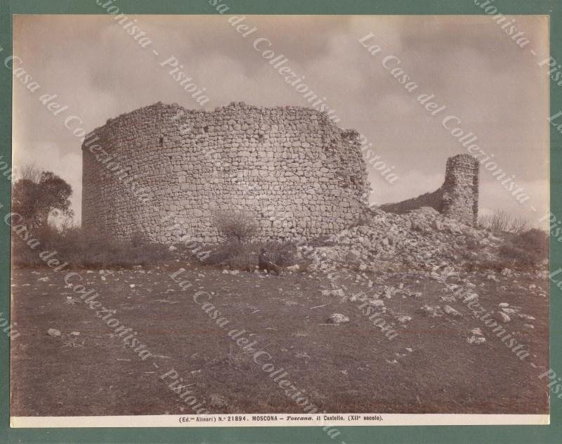 MOSCONA, Grosseto. Il Castello. Foto originale Alinari, circa 1890