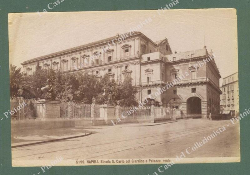 NAPOLI. Circa 1880. Strada S.Carlo col Giardino e Palazzo Reale. …