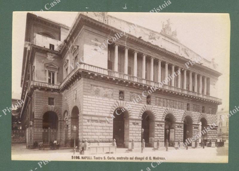 NAPOLI. Circa 1880. Teatro S. Carlo. Foto originale all&#39;albumina.