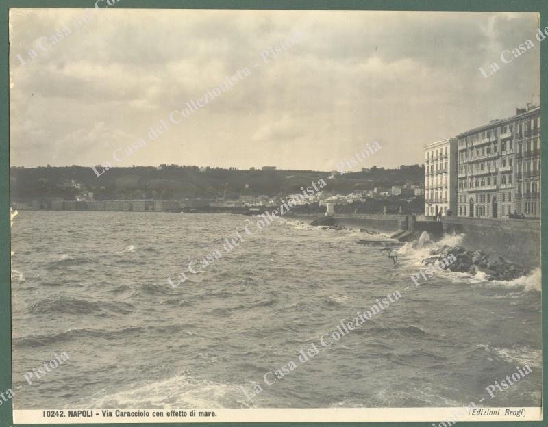 NAPOLI. Via Caracciolo. Foto originale Brogi, circa 1920