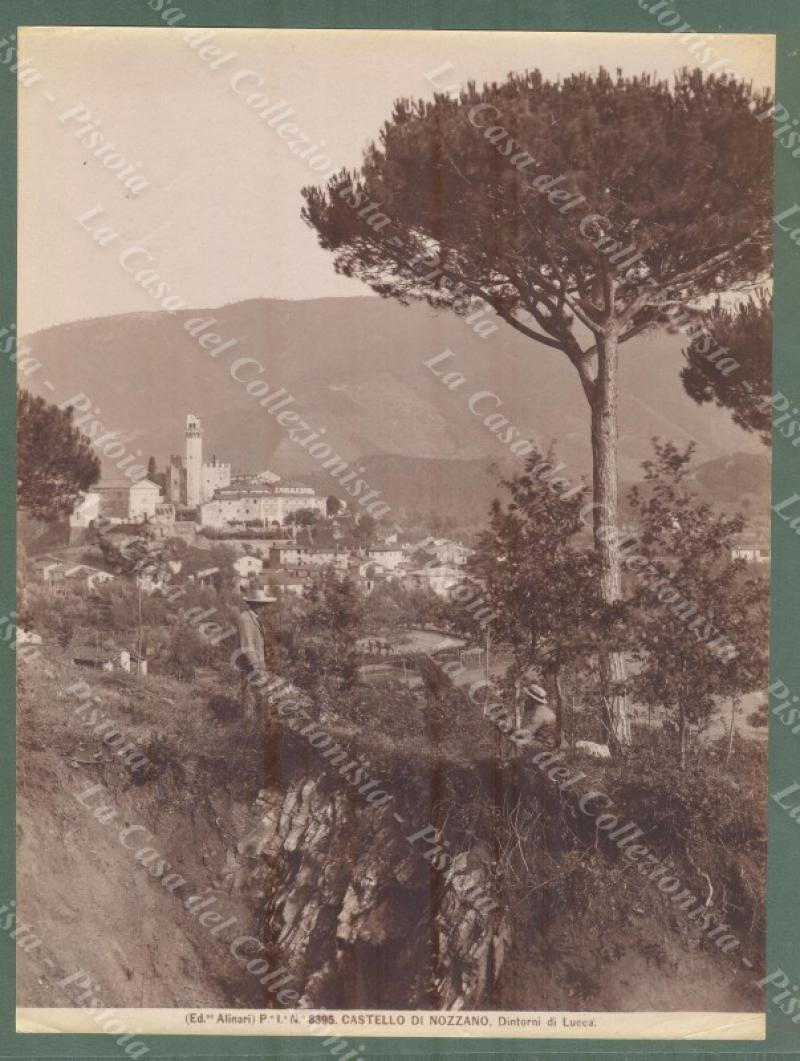 NOZZANO, Lucca. Panorama. Foto originale Alinari, circa 1890