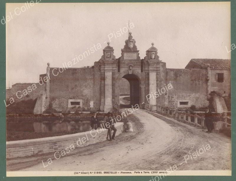 ORBETELLO. Veduta di Porta a Terra. Fotografia d&#39;epoca, Alinari, fine …