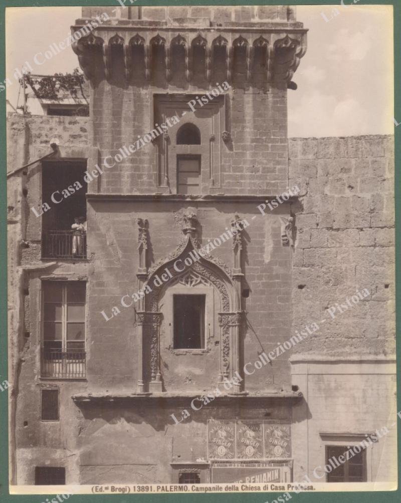 PALERMO. Campanile della Chiesa di Cassa Professa. Foto originale Brogi, …