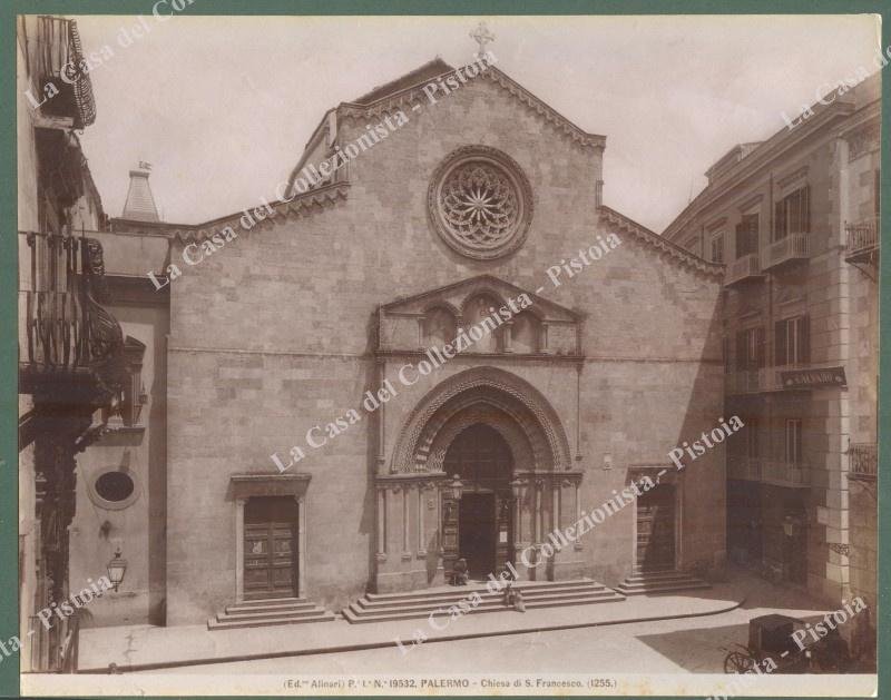 PALERMO. Chiesa di S.Francesco. Foto originale Alinari, fine &#39;800