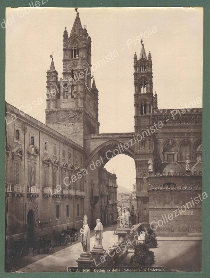 PALERMO. La Cattedrale. Foto originale all&#39;albumina, circa 1890.