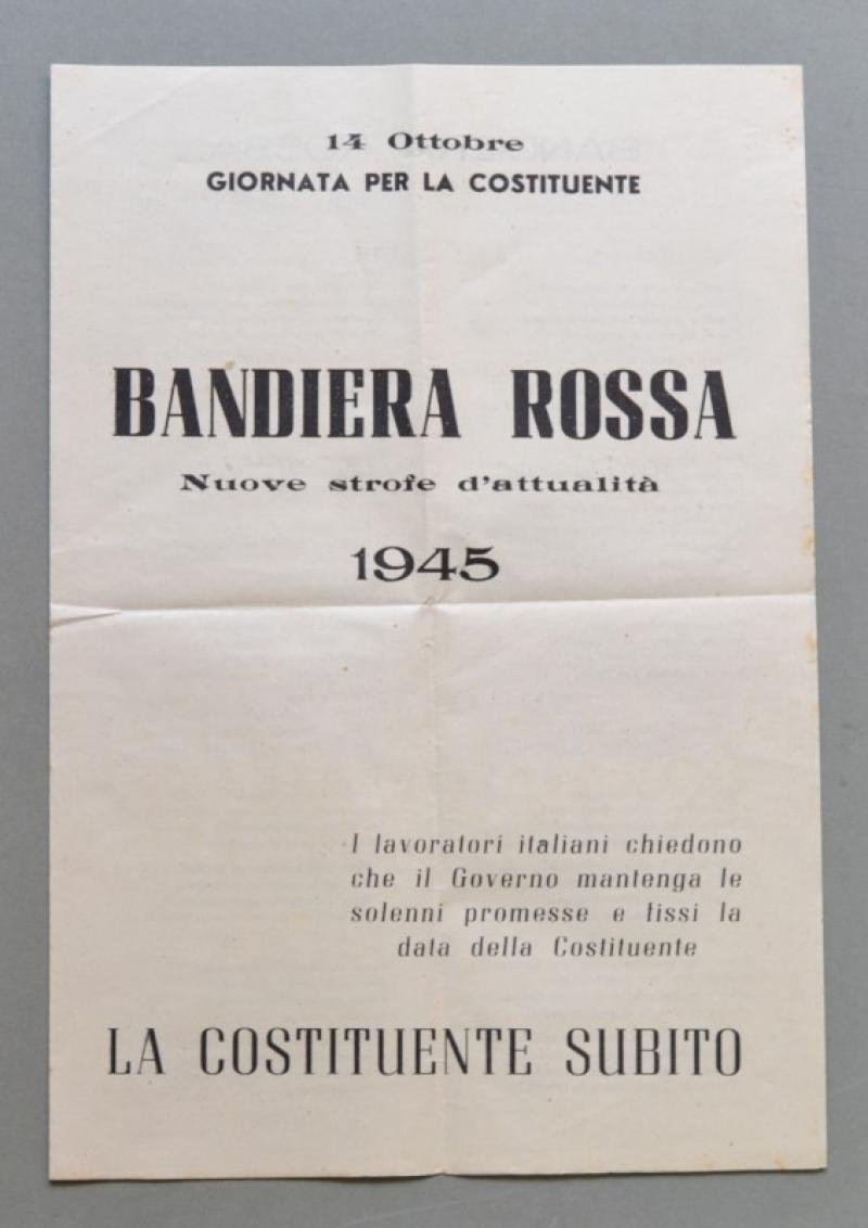 PARTITO COMUNISTA ITALIANO. BANDIERA ROSSA. Opuscolo di propaganda.