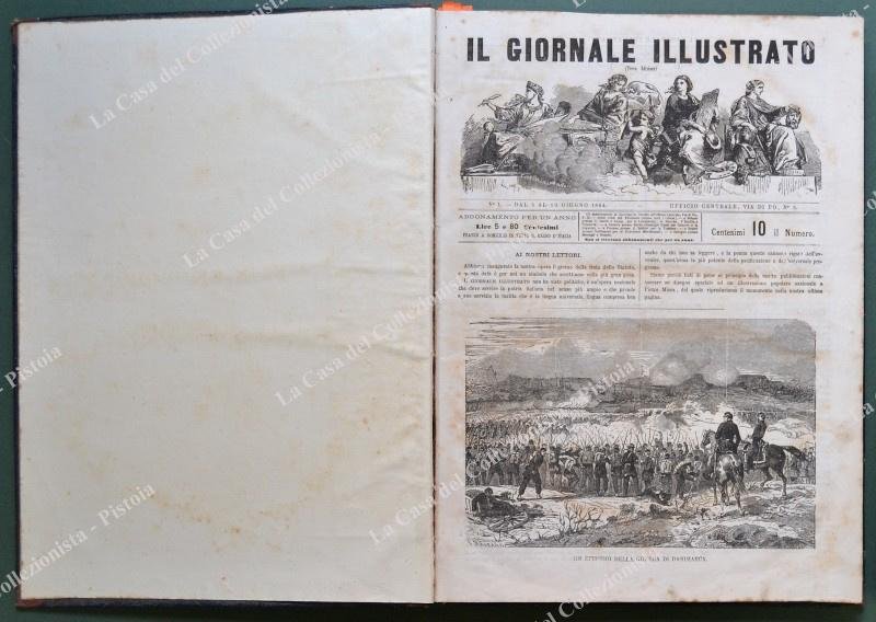 Periodico illustrato &#39;800. IL GIORNALE ILLUSTRATO. Pubblicazione settimanale, 4 volumi.