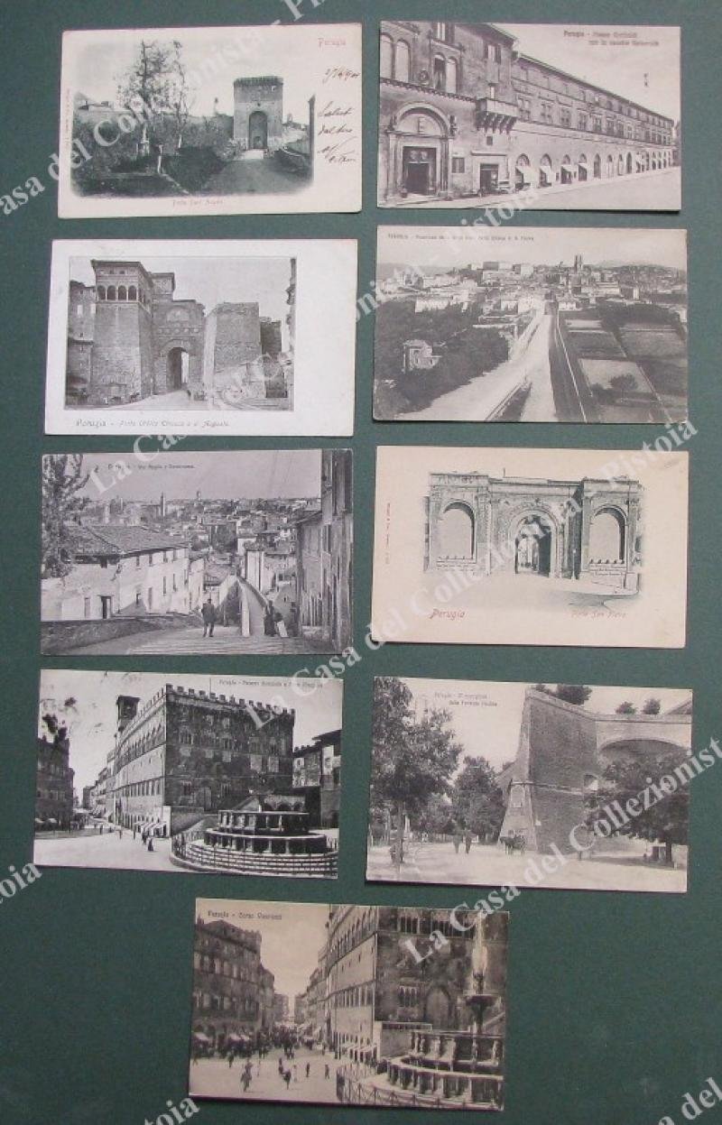 PERUGIA. 9 cartoline d&#39;epoca anteguerra
