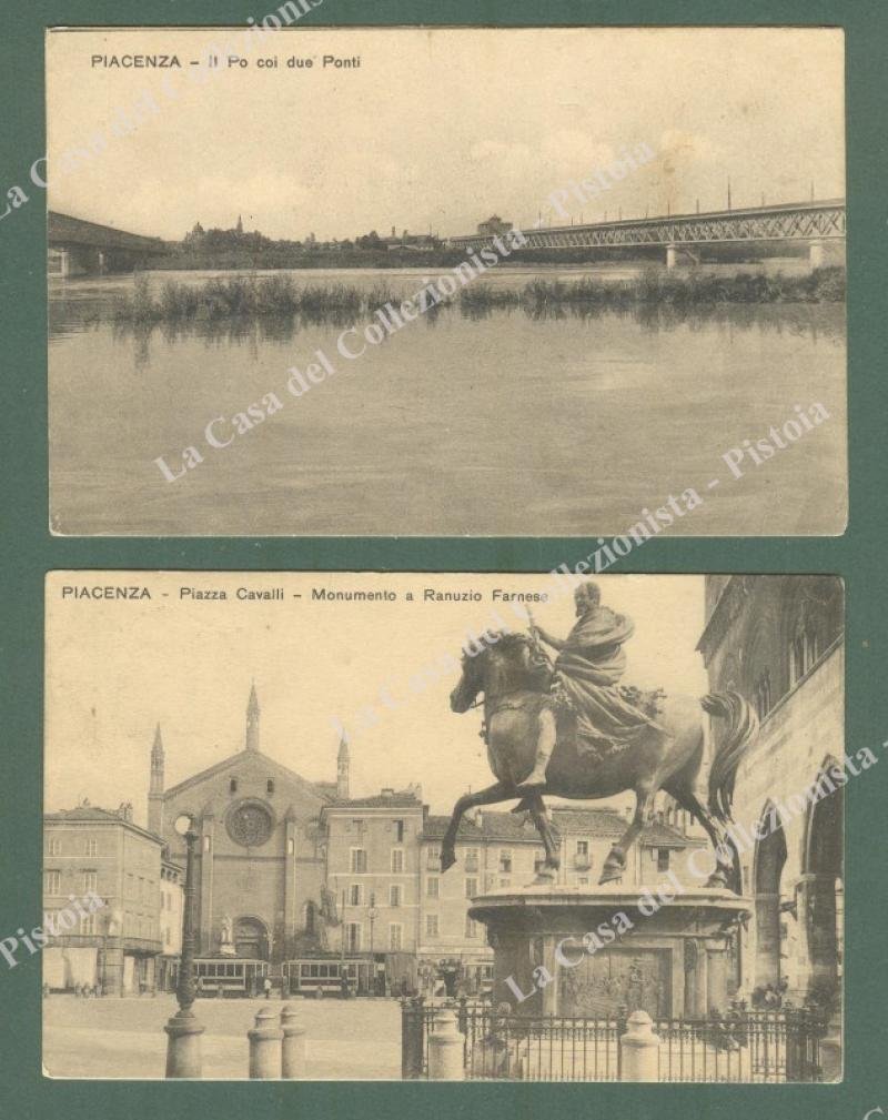 PIACENZA. 2 cartoline d&#39;epoca viaggiate nel 1912