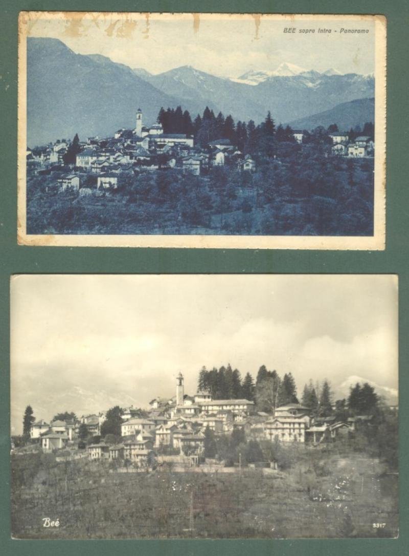 Piemonte. BEE, Novara. Due cartoline d&#39;epoca viaggiate
