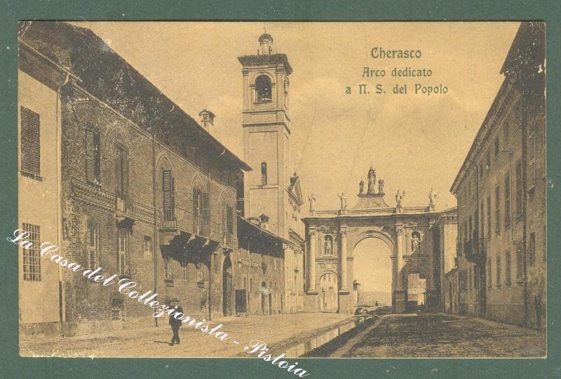 Piemonte. CHERASCO, Cuneo. Cartolina d&#39;epoca viaggiata.