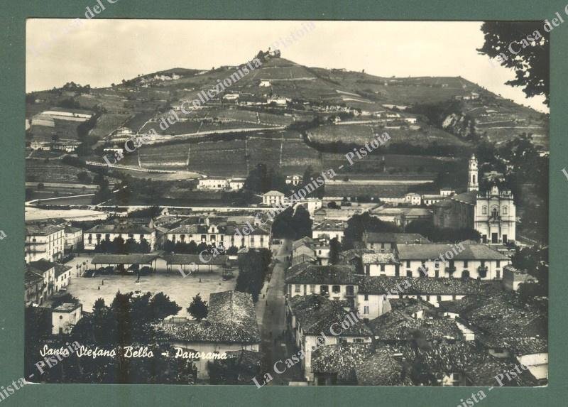 Piemonte. SANTO STEFANO BELBO, Alessandria. Cartolina d'epoca viaggiata nel 1957. …