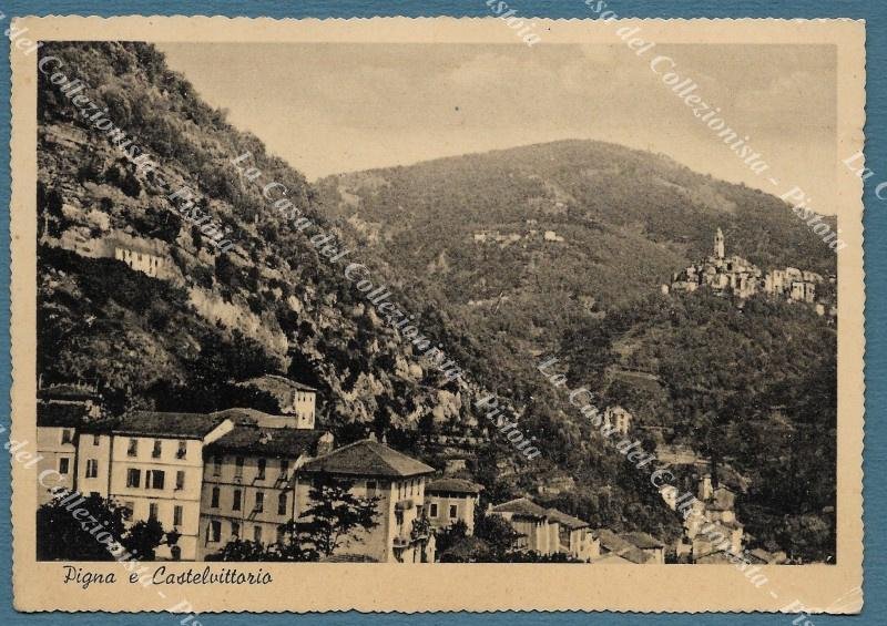 PIGNA e CASTELVITTORIO, Imperia. Cartolina d&#39;epoca viaggiata