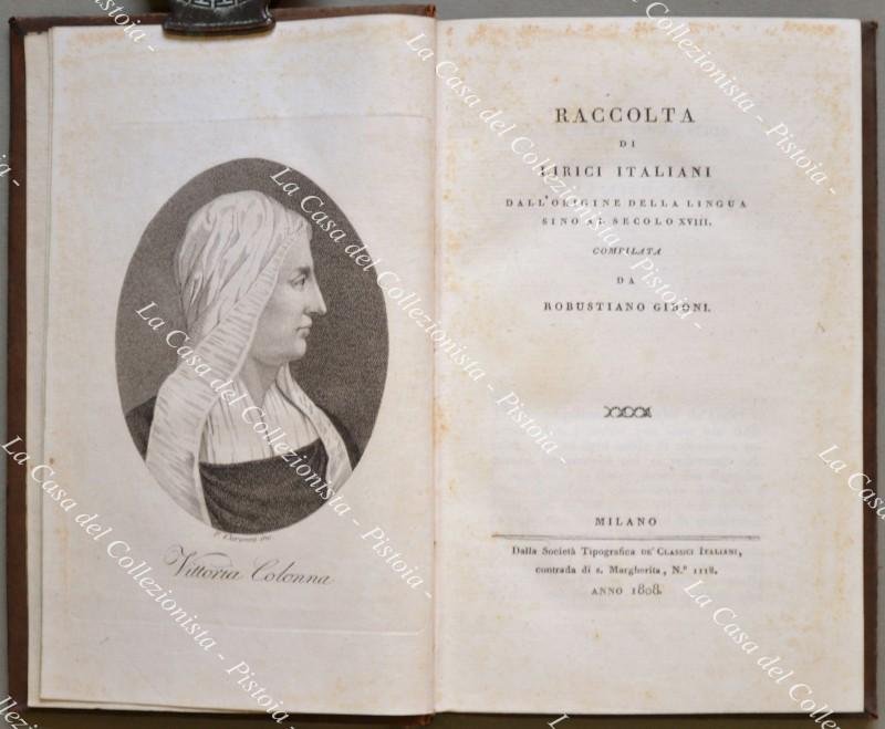 (Poesia italiana) RACCOLTA DI LIRICI ITALIANI DALL‚ÄôORIGINE DELLA LINGUA SINO …