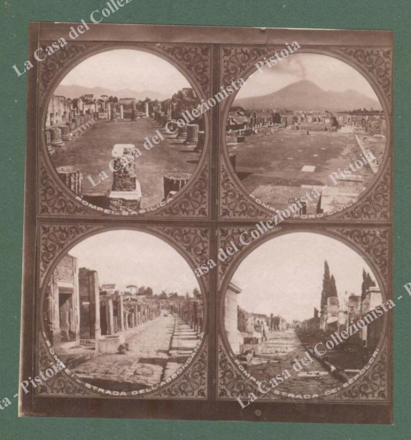 POMPEI. Circa 1880. Quattro immagini. Foto originale all&#39;albumina di cm …