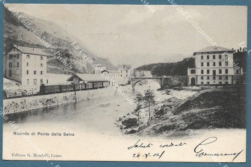 PONTE DELLA SELVA, Bergamo. Cartolina d&#39;epoca viaggiata nel 1904.