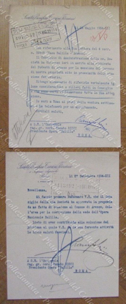 PRAMPOLINI NATALE, conte del Circeo. Ingegnere e senatore. 2 lettere …