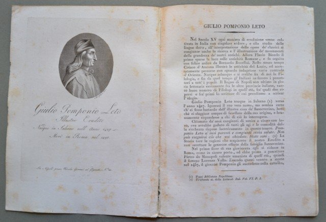 REGNO DI NAPOLI. Campania. LETO GIULIO POMPONIO, nacque a Salerno …