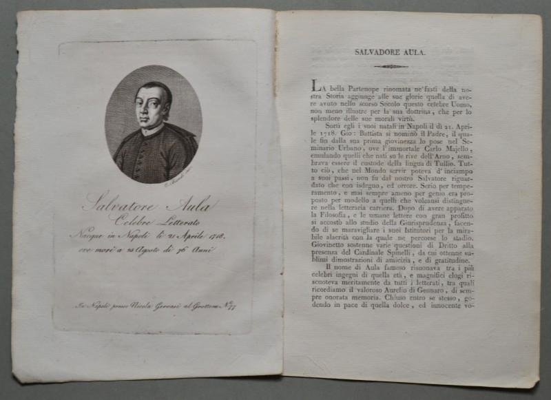 REGNO DI NAPOLI. Campania. SALVADORE AULA. Napoli 1718 - 1794. …