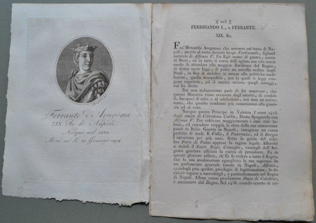 REGNO di NAPOLI. RE FERRANTE D&#39;ARAGONA (1423-1494).