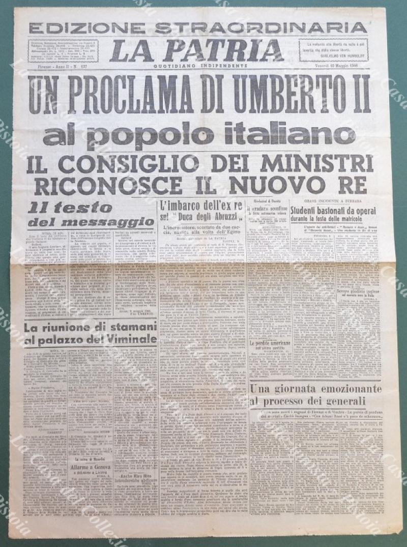 REPUBBLICA SOCIALE ITALIANA. UN PROCLAMA DI UMBERTO II¬∞ AL POPOLO …