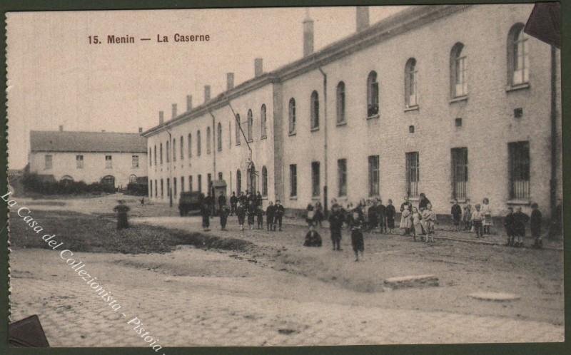 Republic Czech. Menin. La Caserme. Cartolina d&#39;epoca viaggiata nel 1915.