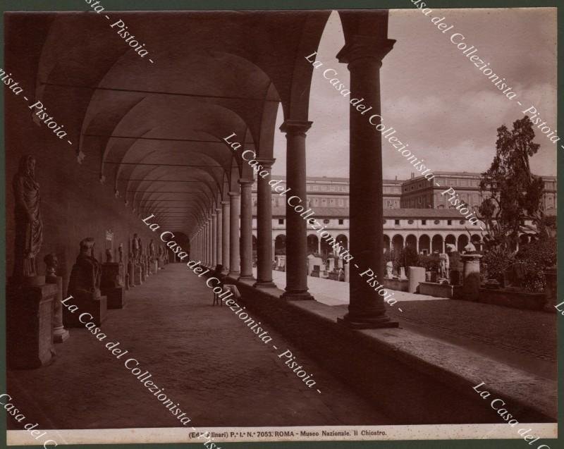 ROMA. Chiostro del Museo Nazionale. Fotografia originale, fine 1800