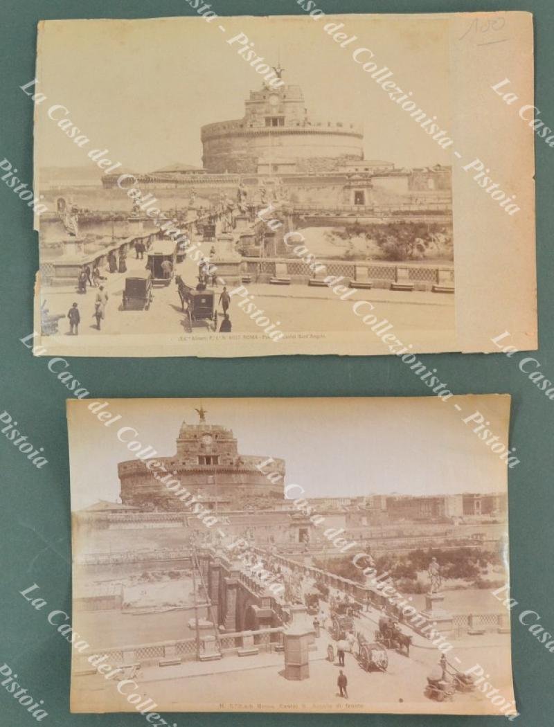 ROMA. Ponte e Castel S.Angelo. Due foto originali all&#39;albumina (circa …