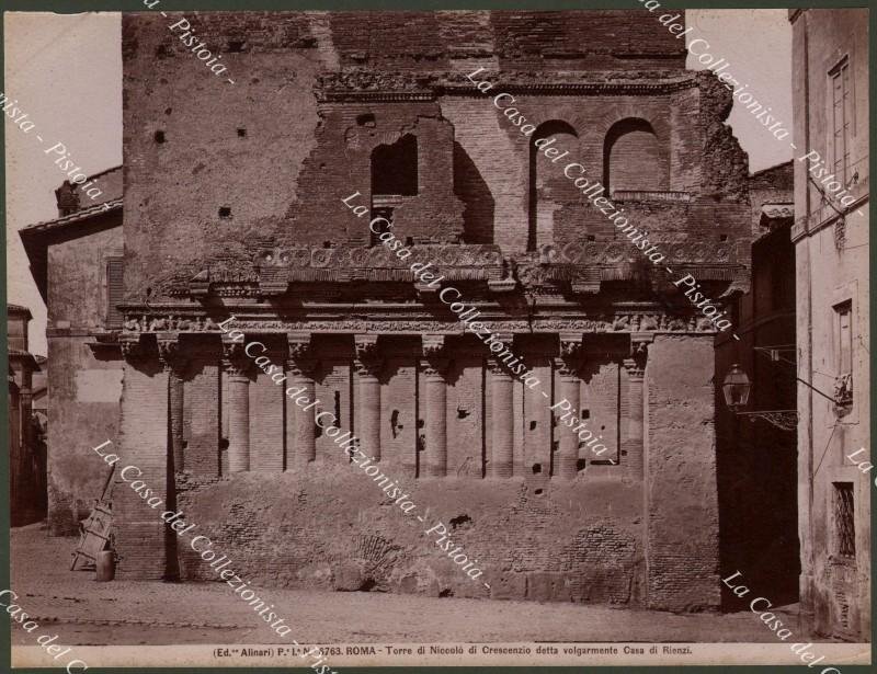 ROMA. Torre di Niccol√≤ Crescenzio. Fotografia originale, fine 1800.