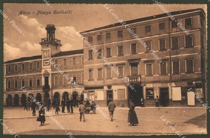 Rovigo, ADRIA, Piazza Garibaldi. Cartolina d'epoca, circa 1930.