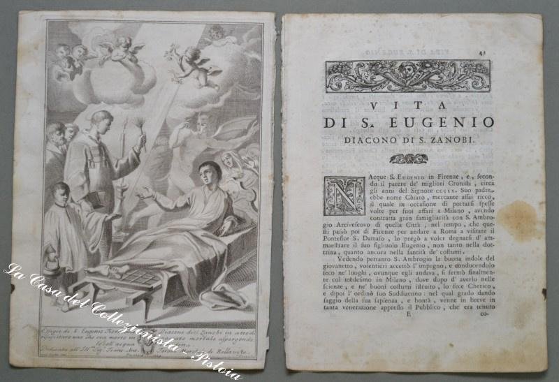 SAN EUGENIO FIORENTINO. Acquaforte dall&#39;opera di Giuseppe Maria Brocchi, 1742