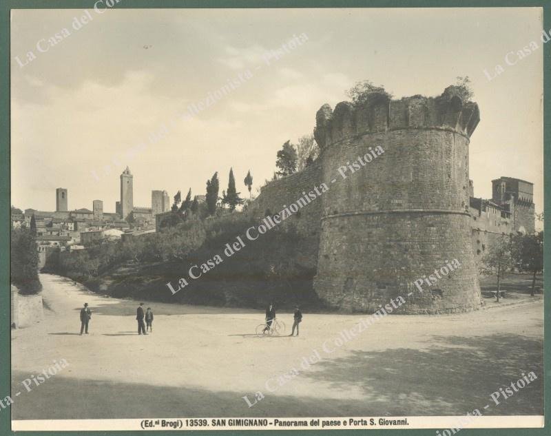 SAN GIMIGNANO, Siena. Porta S.Giovanni. Foto originale Brogi, circa 1920.
