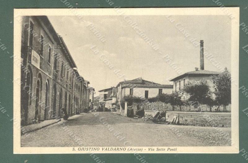SAN GIUSTINO VALDARNO, Arezzo. Via Sette Ponti. Cartolina d&#39;epoca, circa …