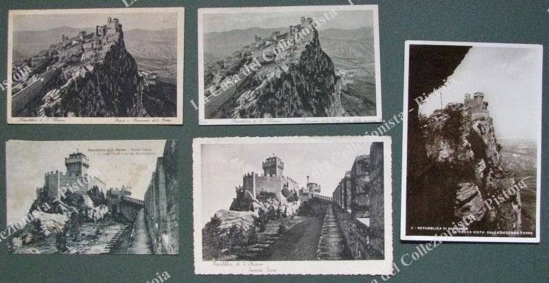 SAN MARINO. 5 cartoline d&#39;epoca viaggiate 1925-1938