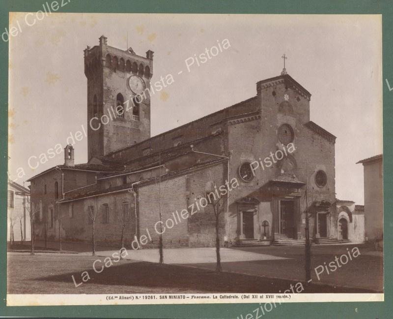 SAN MINIATO, Toscana, La Cattedrale. Fotografia d&#39;epoca Alinari, circa 1890