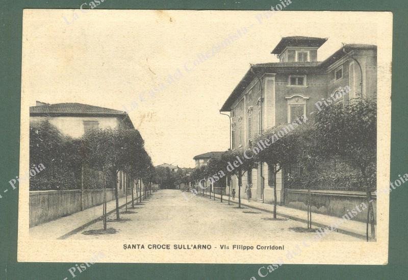 SANTA CROCE, Pisa. Via Corridoni. cartolina d&#39;epoca viaggiata nel 1938